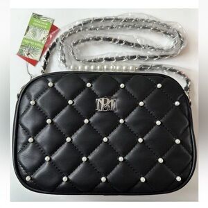 Badgley Mischka Black Quilted Crossbody Bag